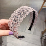 DAIIIBABYYYY  -  Wide Women Hairband Solid Lace Turban Solid Elastic Hair Bands Hair Accessories Headband for Women Girls Headdress