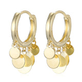 New Fashion Round Disc Tassel Earrings For Women Golden Pendant Earrings Oorbellen Charming Ear Jewelry daiiibabyyy