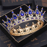 Daiiibabyyy Fashion Bridal Tiaras and Crowns Crystal Royal Queen King Crown Wedding Hair Jewelry Circle Diadem Bride Head Accessories