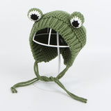 Solid color Cartoon frog knitted hat winter warm hat Skullies cap beanie hat for kid boy and girl 75 daiiibabyyy