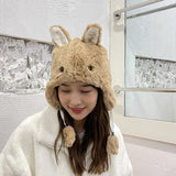 Winter Women Super Cute Rabbit Fur Hamster Ear Protection Bonnets for Women Designer Warm Gorros De Invierno Para Niños daiiibabyyy