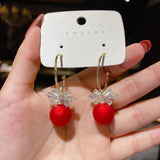 New Fashion Tassel Flower Long Dangle Drop Earrings Retro Red Big Petal Statement Earring for Women Bridal Wedding Party Jewelry daiiibabyyy