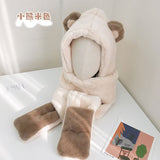 Soft Wool Winter Hat And Scarf Glove Set For Children Hat Skullies Women Cap And Scarves Gloves Set Three Pcs Keep Warm daiiibabyyy