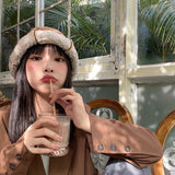 Fashion Women Hats 2022 Suede Pointy Landlord Hat Women's Autumn and Winter Warmth Fashion Melon Skin Baotou Hat Trend daiiibabyyy