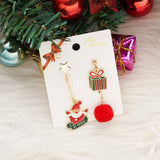 2021 Trendy Creative Asymmetry Christmas Drop Earrings For Women Santa Claus Snowman Fur Ball Dangle Earring Girls Party Jewelry daiiibabyyy