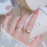 Roman Numerals Personalized Ring Opening Adjustable Rings Jewelry 14K Real Gold Pendant Romantic Glamour Temperament Couple Ring daiiibabyyy