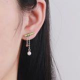 2022 New Trend Korean Fresh Asymmetric Modelling Drop Earrings Contracted Lovely Pearl Women Vintage Style Senior Earrings daiiibabyyy