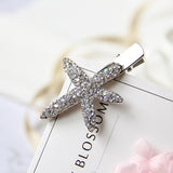 Hair Clips for Women Fashionable Crystal Starfish Hairpin Light Luxury Geometric Party Hair Accessories Jewelry Wholesale daiiibabyyy