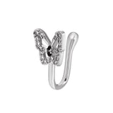 1Pc Crystal Butterfly Fake Nose Ring Non Piercing Clip on Nose Ring Indian Style Nose Cuff Fake Piercing Septum Nariz Jewelry daiiibabyyy