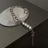 Punk Luminous Pearl Silver Color Chain Bracelet for Women Romantic More Layer Tassel Chain Bracelet Accessories Best Gift 2022 daiiibabyyy