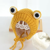 Solid color Cartoon frog knitted hat winter warm hat Skullies cap beanie hat for kid boy and girl 75 daiiibabyyy