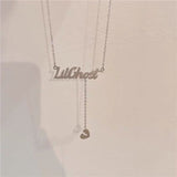 Fashion Simple Letter LilGhost Broken Heart Pendant Necklaces For Women Girls Hip hop Jewelry Collares Silver Color Thin Chain daiiibabyyy