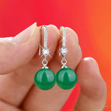 Exquisite Fashion Silver Color Water Imitation Pearls Drop Earrings for Women Shiny Red Green Round Imitation Pearls Earrings daiiibabyyy