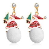 17KM Fashion Long Christmas Earrings for Women Girl Snowman Deer Bell Tree Drop Earring Ear Christmas Jewelry Accessories Gifts daiiibabyyy