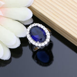 Blue Sapphire 925 Silver Jewellry Sets Natural Gemstone Wedding Fine Jewelry Bracelet Necklace Sets Dropshipping daiiibabyyy