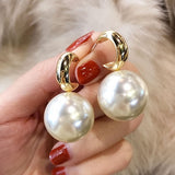 Exquisite Fashion Silver Color Water Imitation Pearls Drop Earrings for Women Shiny Red Green Round Imitation Pearls Earrings daiiibabyyy