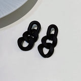 2022 Fashion Geometric Black Matte Heart Drop Earrings For Women Trendy Sqaure Brincos Pendientes Party Jewelry daiiibabyyy