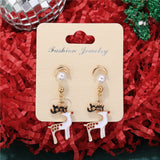 17KM Fashion Long Christmas Earrings for Women Girl Snowman Deer Bell Tree Drop Earring Ear Christmas Jewelry Accessories Gifts daiiibabyyy