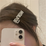 FFLACELLKorean Fashion Light Luxury BlingBling Letter BB Clip Bangs Broken Hair Edge Clip Hairpin Female Elegant Jewelry Hairpin daiiibabyyy