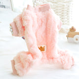 Puppy Dog Clothes Autumn Winter Soft Coral Fleece Cotton Jumpsuits Warm Jacket Coats For Small Medium Dog Costumes Poodle Romper daiiibabyyy