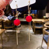 New Fashion Tassel Flower Long Dangle Drop Earrings Retro Red Big Petal Statement Earring for Women Bridal Wedding Party Jewelry daiiibabyyy