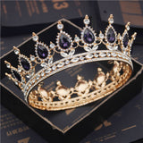 Daiiibabyyy Fashion Bridal Tiaras and Crowns Crystal Royal Queen King Crown Wedding Hair Jewelry Circle Diadem Bride Head Accessories