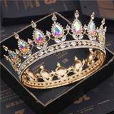 Daiiibabyyy Fashion Bridal Tiaras and Crowns Crystal Royal Queen King Crown Wedding Hair Jewelry Circle Diadem Bride Head Accessories