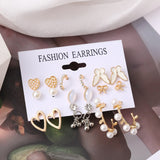 Punk Leopard Acrylic Resin Hoop Earrings Set for Women Trendy Gold Butterfly Pearl Circle Earrings Gifts Jewelry daiiibabyyy