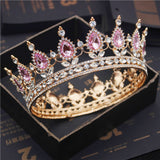 Daiiibabyyy Fashion Bridal Tiaras and Crowns Crystal Royal Queen King Crown Wedding Hair Jewelry Circle Diadem Bride Head Accessories