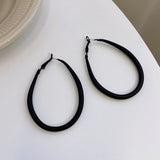 2022 Fashion Geometric Black Matte Heart Drop Earrings For Women Trendy Sqaure Brincos Pendientes Party Jewelry daiiibabyyy