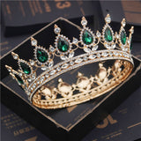 Daiiibabyyy Fashion Bridal Tiaras and Crowns Crystal Royal Queen King Crown Wedding Hair Jewelry Circle Diadem Bride Head Accessories