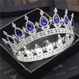 Daiiibabyyy Fashion Bridal Tiaras and Crowns Crystal Royal Queen King Crown Wedding Hair Jewelry Circle Diadem Bride Head Accessories