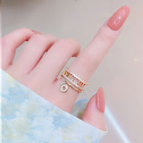 Roman Numerals Personalized Ring Opening Adjustable Rings Jewelry 14K Real Gold Pendant Romantic Glamour Temperament Couple Ring daiiibabyyy