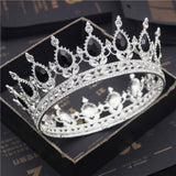 Daiiibabyyy Fashion Bridal Tiaras and Crowns Crystal Royal Queen King Crown Wedding Hair Jewelry Circle Diadem Bride Head Accessories