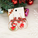 2021 Trendy Creative Asymmetry Christmas Drop Earrings For Women Santa Claus Snowman Fur Ball Dangle Earring Girls Party Jewelry daiiibabyyy