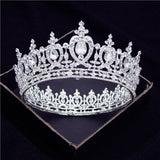 Daiiibabyyy Pageant Crystal Metal Circle Tiaras Royal Queen King Crown Bridal Diadem Prom Headdress Wedding Hair Jewelry Head Ornaments