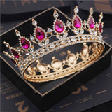 Daiiibabyyy Fashion Bridal Tiaras and Crowns Crystal Royal Queen King Crown Wedding Hair Jewelry Circle Diadem Bride Head Accessories