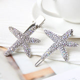 Hair Clips for Women Fashionable Crystal Starfish Hairpin Light Luxury Geometric Party Hair Accessories Jewelry Wholesale daiiibabyyy