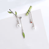 2022 New Trend Korean Fresh Asymmetric Modelling Drop Earrings Contracted Lovely Pearl Women Vintage Style Senior Earrings daiiibabyyy