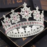 Daiiibabyyy Flower Bridal Tiaras and Crowns Crystal Royal Queen King Crown Wedding Hair Jewelry Circle Diadem Bride Head Accessories