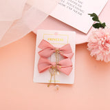 New Elegant Bow Pearls Chain Barrettes Hairpins For Women Rhinestone Spring Hair Clips Ribbon Headband Ponytail Hair Accessories daiiibabyyy