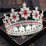 Daiiibabyyy Flower Bridal Tiaras and Crowns Crystal Royal Queen King Crown Wedding Hair Jewelry Circle Diadem Bride Head Accessories