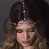 Daiiibabyyy Crystal forehead with Wedding Bridal Hair chain headdress women's shiny Rhine Stone Bridal Wedding Hair Jewelry