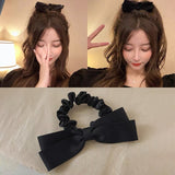 Ribbon Hair Tie Bow Hair Tie Folded Rubber Band Elegant Temperament Hair Accessories Hair Tie INS daiiibabyyy