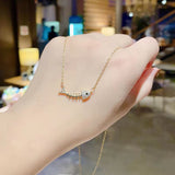 Fashion Small Goldfish Exquisite H Letter Necklace Golden Fishbone H Letter Necklace Ladies Pendant Jewelry Gift New Necklace daiiibabyyy