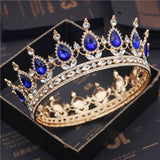 Daiiibabyyy Fashion Bridal Tiaras and Crowns Crystal Royal Queen King Crown Wedding Hair Jewelry Circle Diadem Bride Head Accessories