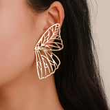 Hollow Big Butterfly Stud Earring for Women Angel Wing Pendant Earrings Statement Jewelry Christmas Gift New Korean Fashion daiiibabyyy