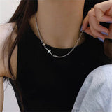 2021 New Korean Simple Stainless Steel Starlight Chain Necklace For Women Girls Fashion Temperament All-match Party Jewelry daiiibabyyy