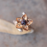 Gorgeous Silver and Gold Filling Branch Flower Rings for Women Simple Personality Inlaid Natural Stone Floral Ring Party Jewelry daiiibabyyy