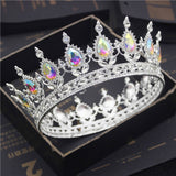 Daiiibabyyy Fashion Bridal Tiaras and Crowns Crystal Royal Queen King Crown Wedding Hair Jewelry Circle Diadem Bride Head Accessories